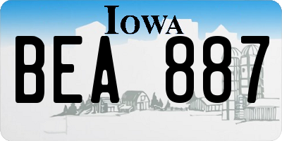 IA license plate BEA887