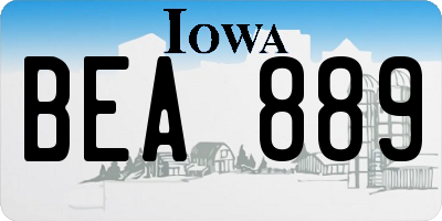 IA license plate BEA889