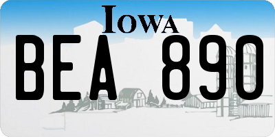 IA license plate BEA890