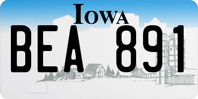 IA license plate BEA891