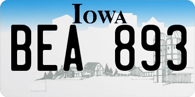 IA license plate BEA893