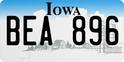 IA license plate BEA896