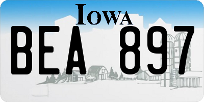 IA license plate BEA897