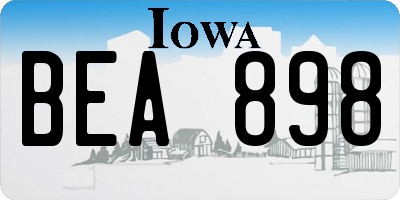 IA license plate BEA898