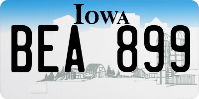 IA license plate BEA899