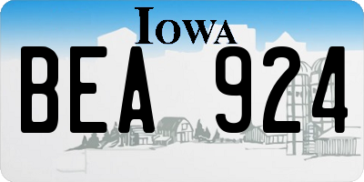 IA license plate BEA924