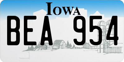 IA license plate BEA954