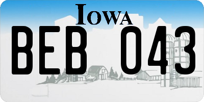 IA license plate BEB043
