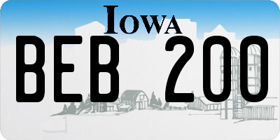 IA license plate BEB200
