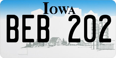 IA license plate BEB202
