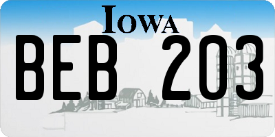 IA license plate BEB203