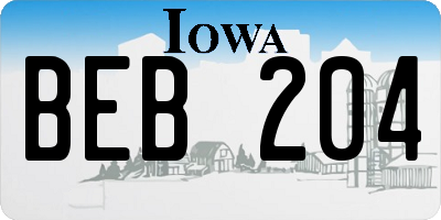 IA license plate BEB204