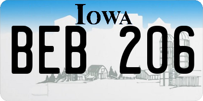 IA license plate BEB206