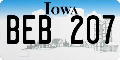 IA license plate BEB207