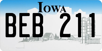 IA license plate BEB211