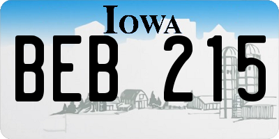 IA license plate BEB215