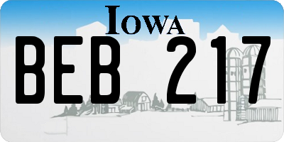 IA license plate BEB217