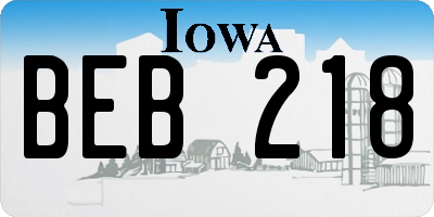 IA license plate BEB218