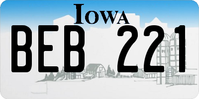 IA license plate BEB221