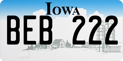 IA license plate BEB222