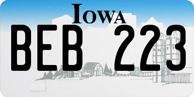 IA license plate BEB223