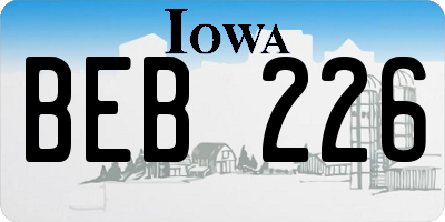 IA license plate BEB226