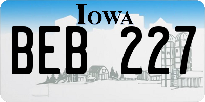 IA license plate BEB227