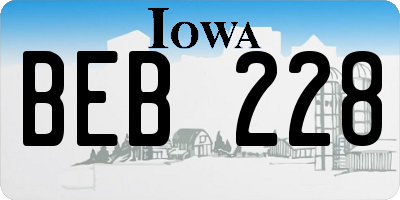 IA license plate BEB228