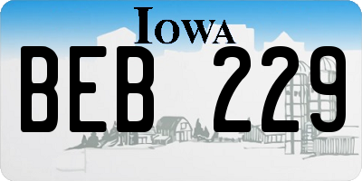 IA license plate BEB229