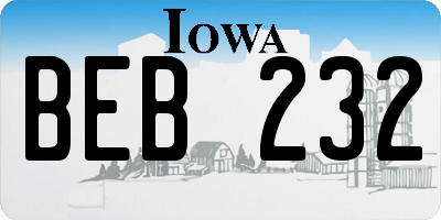 IA license plate BEB232