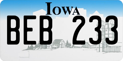IA license plate BEB233