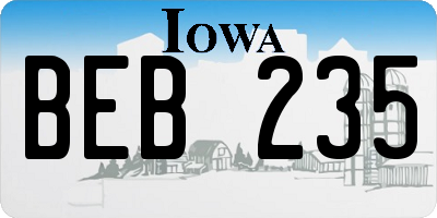 IA license plate BEB235