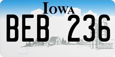 IA license plate BEB236