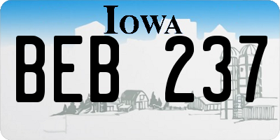 IA license plate BEB237