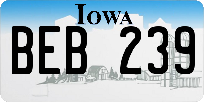 IA license plate BEB239