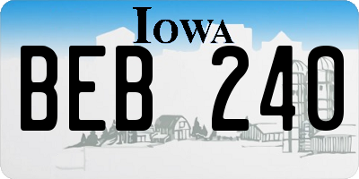 IA license plate BEB240
