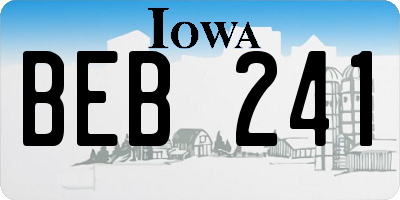 IA license plate BEB241