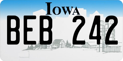 IA license plate BEB242
