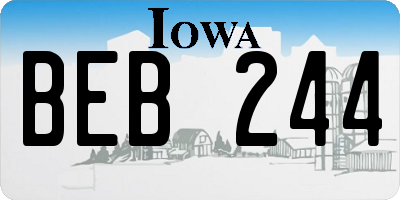 IA license plate BEB244