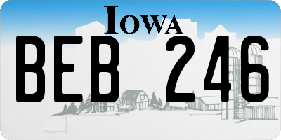 IA license plate BEB246
