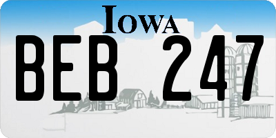 IA license plate BEB247