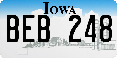 IA license plate BEB248