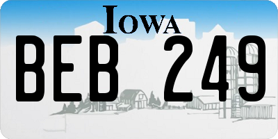 IA license plate BEB249