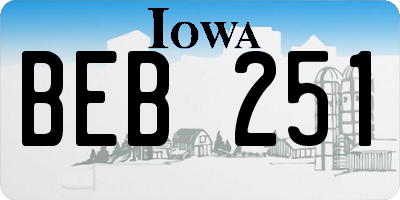 IA license plate BEB251