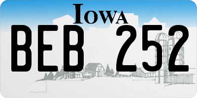 IA license plate BEB252