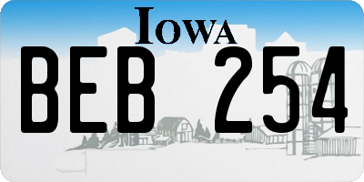 IA license plate BEB254