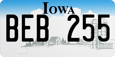 IA license plate BEB255