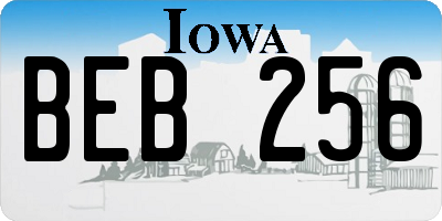 IA license plate BEB256