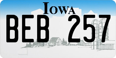 IA license plate BEB257