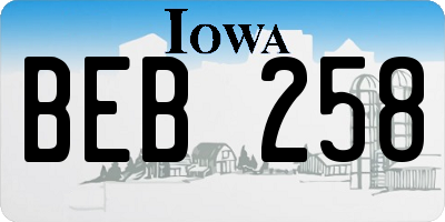 IA license plate BEB258